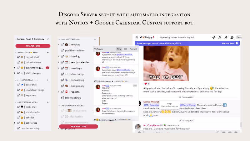 Cover image for Discord Set-Up, Automations & Integrations with Notion, Calendar