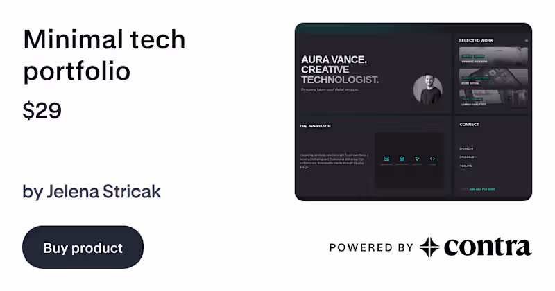 Cover image for https://contra.com/products/gBdrh6vI-minimal-tech-portfolio 