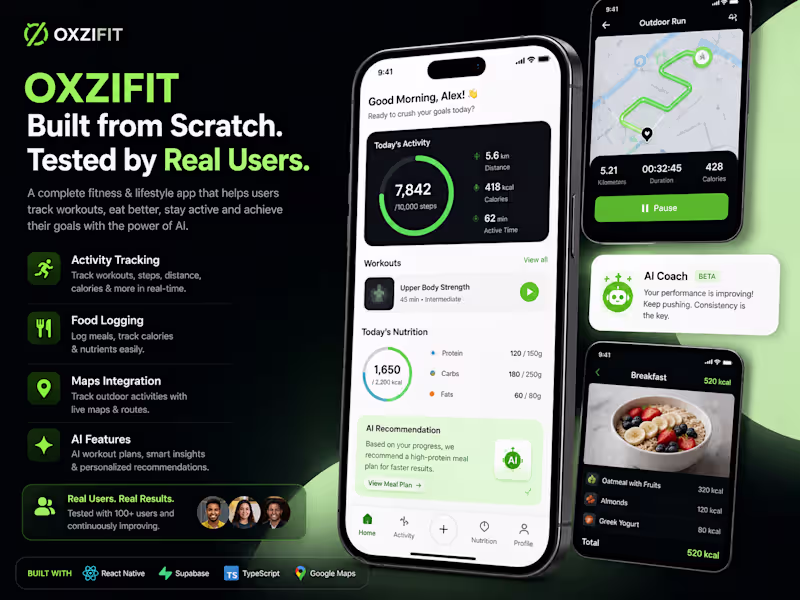 Cover image for OXZIFIT: Ai fitness application, log