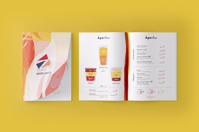 Cover image for Hendrix Bar Menu