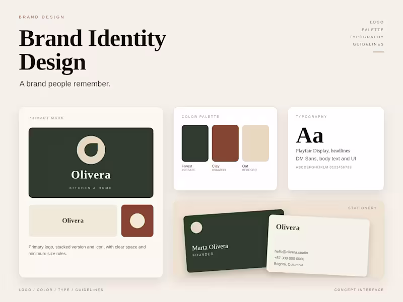Cover image for Brand Identity Design: Logo, Colors & Typography