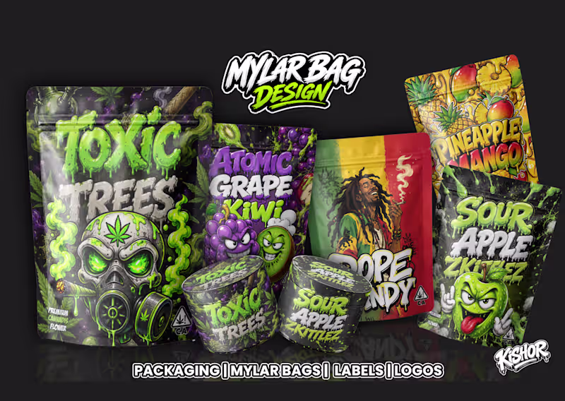 Cover image for Custom premium mylar bag, weed and cannabis packaging