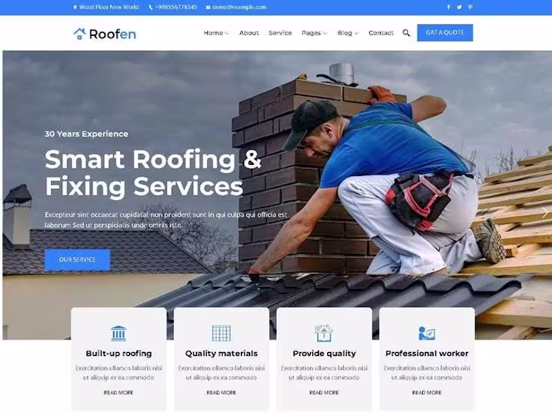 Cover image for Roofing Company WordPress Website