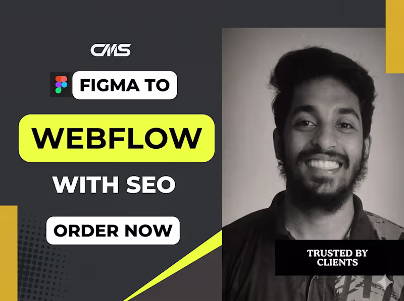 Cover image for Convert figma to webflow animated landing page with seo