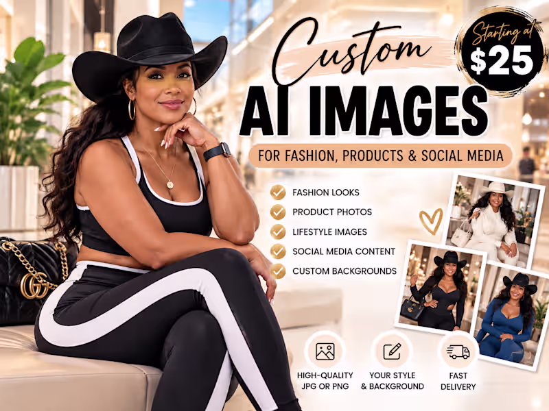 Cover image for Custom AI Images for Fashion, Products & Social Media