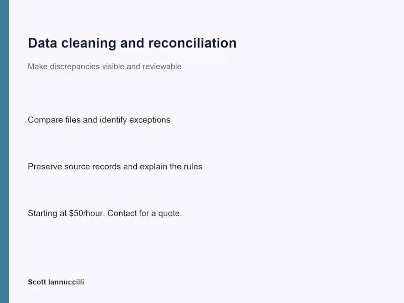 Cover image for Data Reconciliation & Quality Review