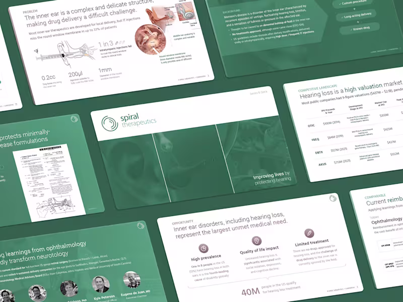 Cover image for Clinical-Stage Pitch Deck: Spiral Therapeutics