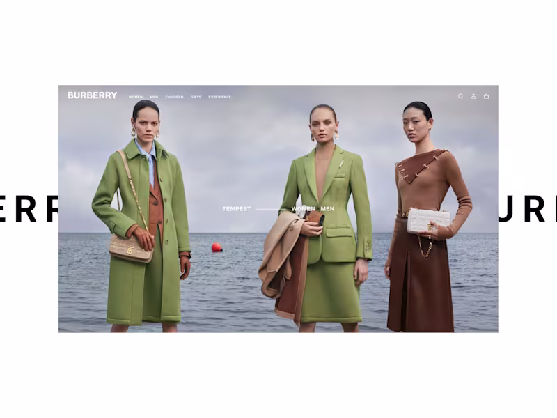Cover image for Re-design of the Burberry website