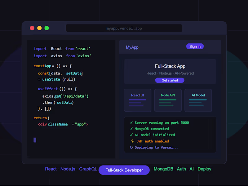 Cover image for Full-Stack Web App with React & Node.js