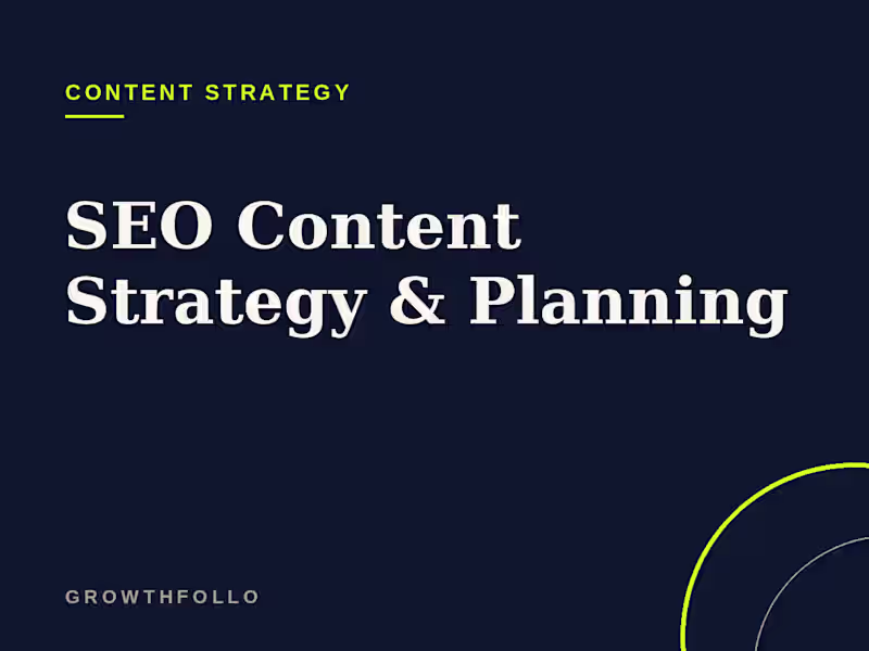 Cover image for SEO Content Strategy & Planning
