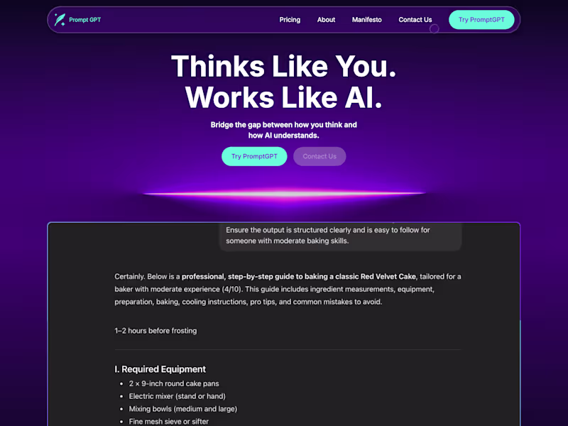 Cover image for PromptGPT Landing Page Redesign