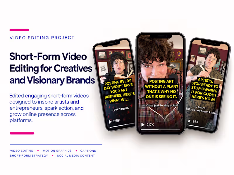 Cover image for Creative & High-Vibe Video Editing for Visionary Brands