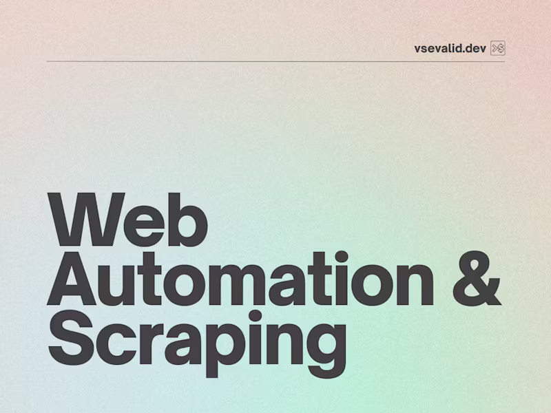 Cover image for Web Automation & Data Extraction