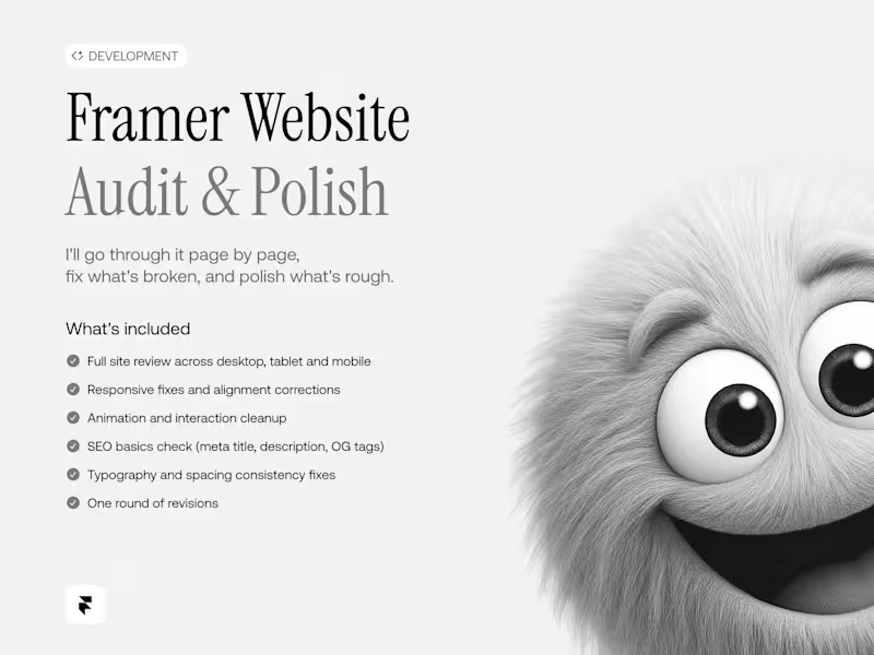 Cover image for Framer Website Audit & Polish