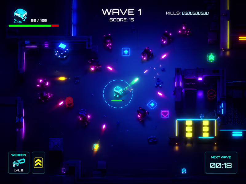Cover image for Neon Impact — 3D Twin-Stick Shooter Prototype