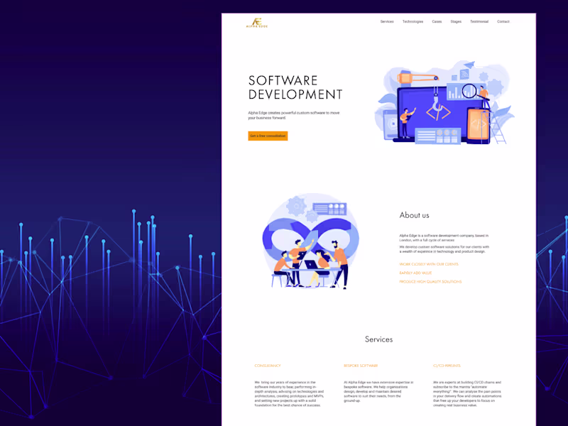 Cover image for Alpha Edge | Figma design | Landing