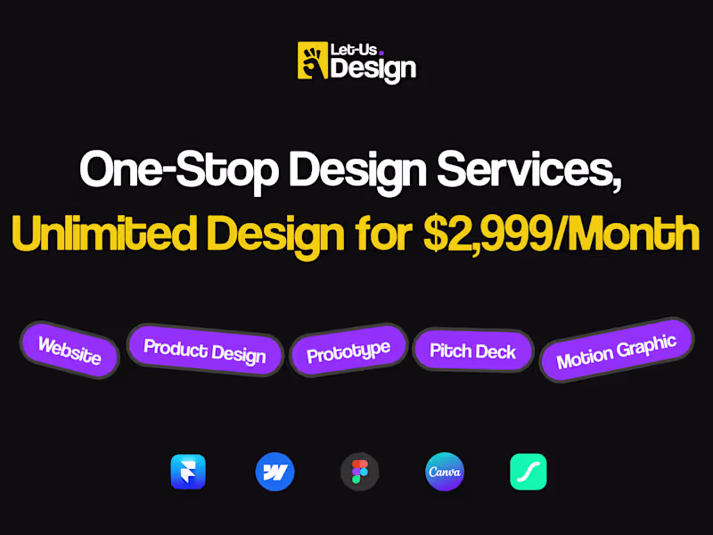 Cover image for One-Stop Unlimited Design - Website, Product Design, Pitch Deck.