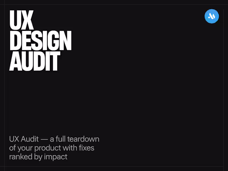 Cover image for UX Design Audit