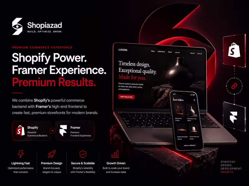 Cover image for Shopify Backend + Framer Frontend