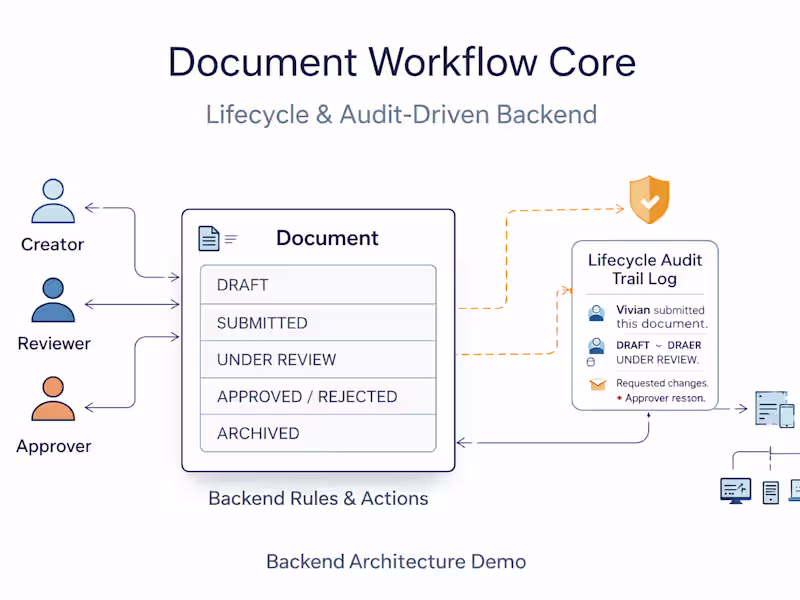 Cover image for Document Workflow Core – Lifecycle & Audit Backend Demo