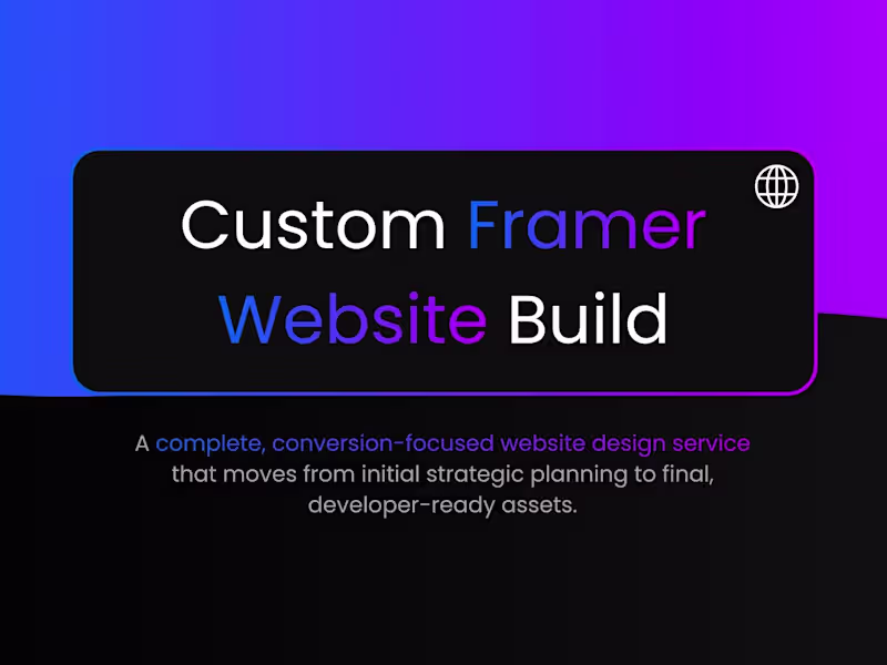 Cover image for Custom Framer Website Design & Development