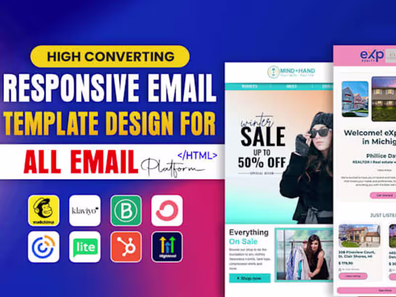 Cover image for I will design custom email templates for Mailchimp and Klaviyo