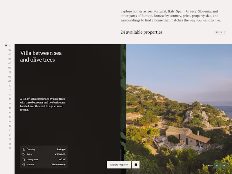 Cover image for Part of a real estate agency website design