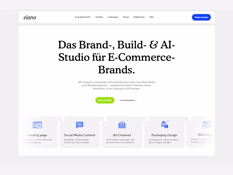 Cover image for Elano Studio — UI/UX Design, Framer Development & Rive Animation