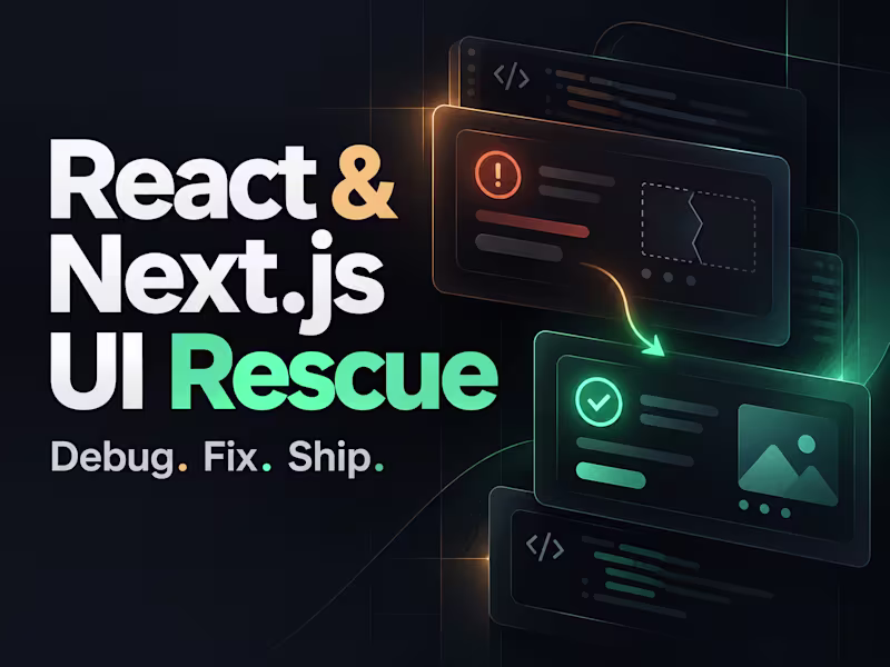Cover image for React & Next.js UI Rescue