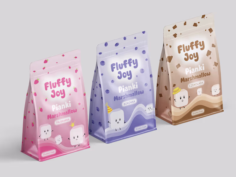 Cover image for Packaging Design for “Fluffy Joy” Marshmallows