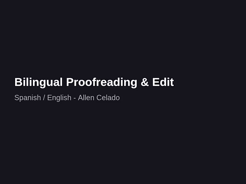 Cover image for Bilingual Proofreading & Edit