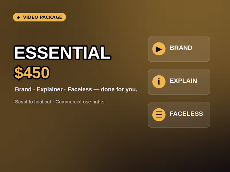 Cover image for Essential — Brand, Explainer & Faceless Video