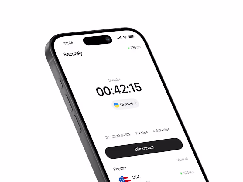 Cover image for Securely VPN App Design