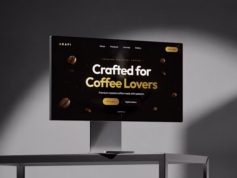 Cover image for KAFI 3D Coffee Brand Website Design