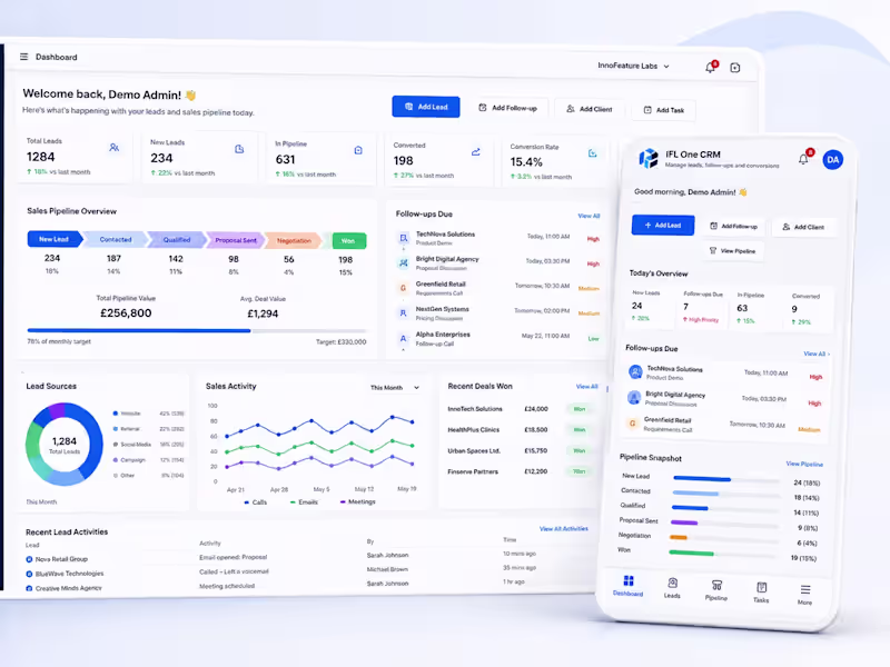 Cover image for Custom CRM for Sales Pipeline & Follow-Up Management
