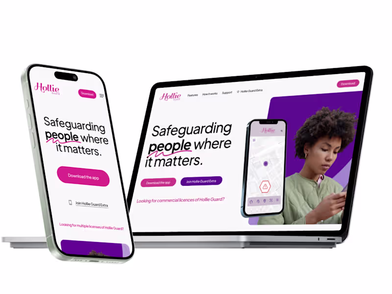 Cover image for HollieGuard Website Redesign