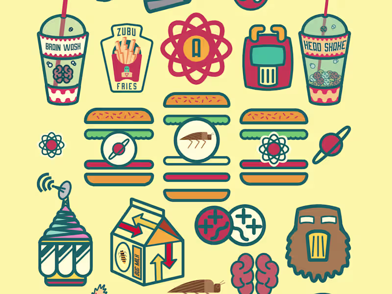 Cover image for Illustrations | Atom Fast Food :: Behance