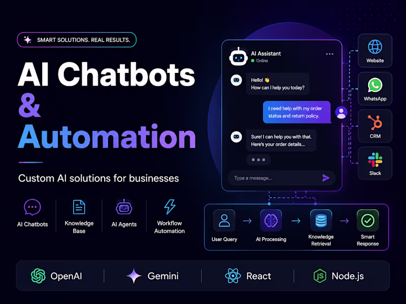Cover image for Build AI Chatbots, Agents & Automation Workflows