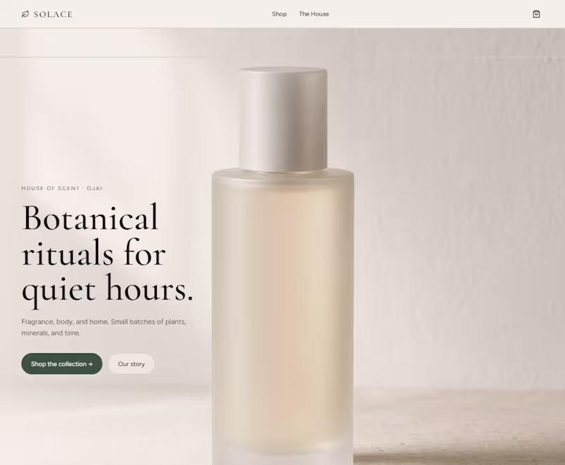 Cover image for Solace is a botanical house
