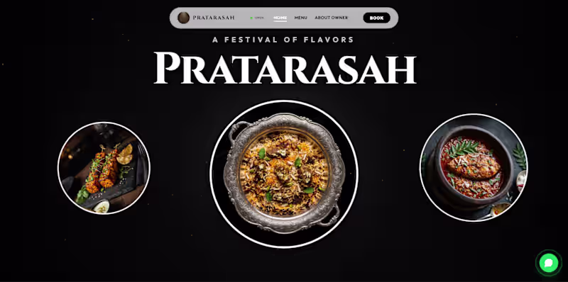 Cover image for Pratarasa – Restaurant Landing Page
Designed