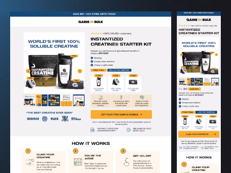 Cover image for Supplement Brand Product Page Design