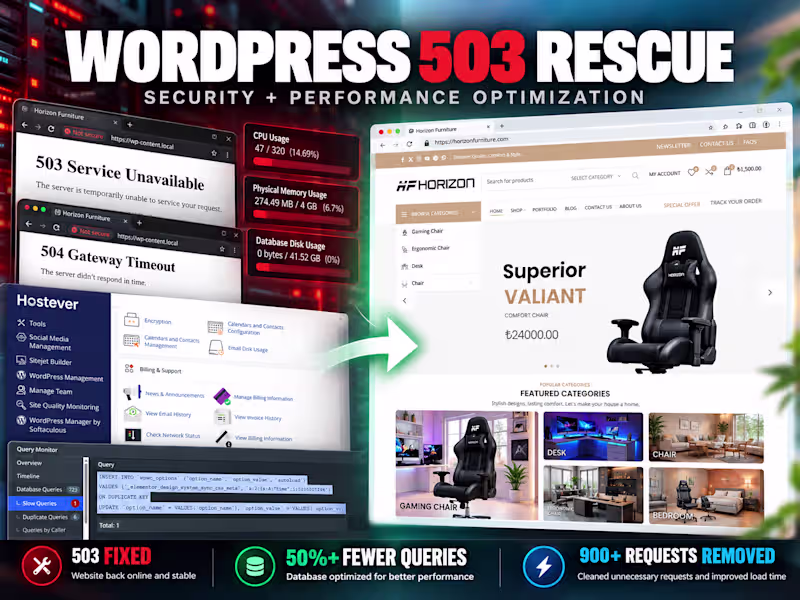 Cover image for 503 FIXED | 50%+ FEWER QUERIES | 900+ REQUESTS REMOVED