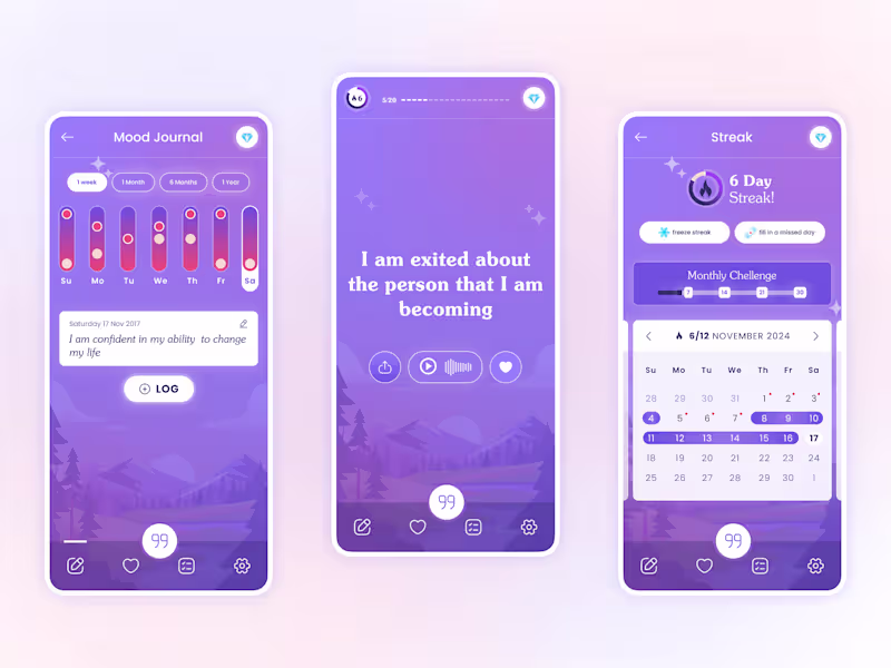 Cover image for Relaxing affirmations app to appeal to women 🎨