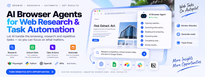 Cover image for Build AI Browser Agents for Web Research and Task Automation