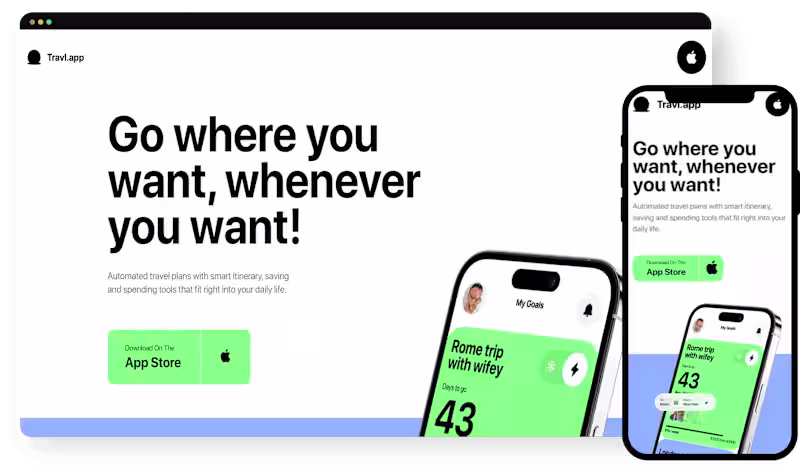 Cover image for Travl App Landing Page