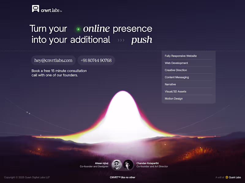 Cover image for No-compromise websites that convey your vision for the brand