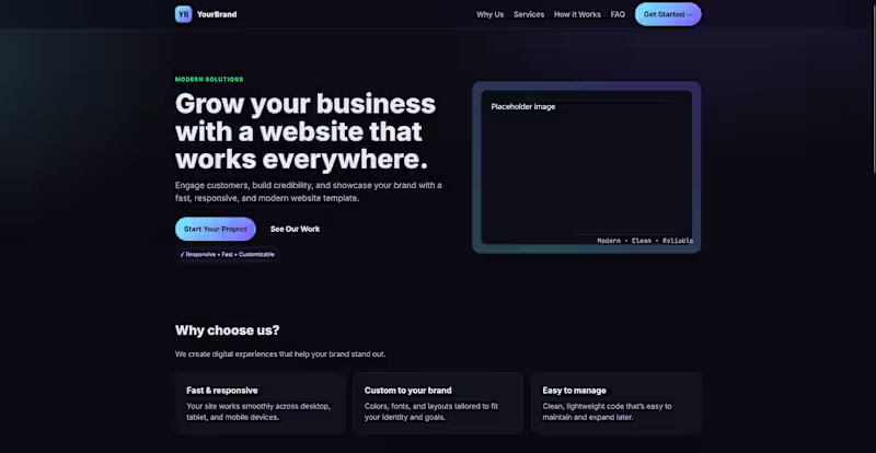 Cover image for Multi-Page Front-End Website Template for Small Businesses