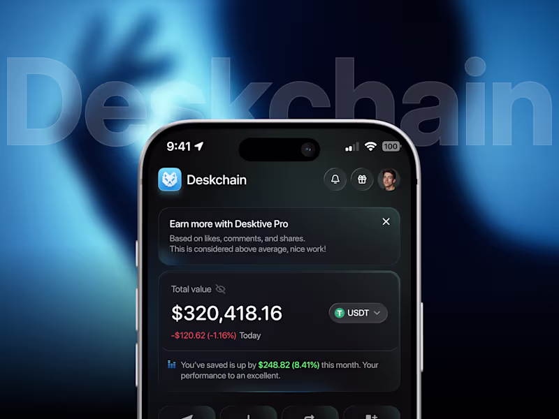 Cover image for Deskchain — Crypto Trading & Portfolio Mobile App