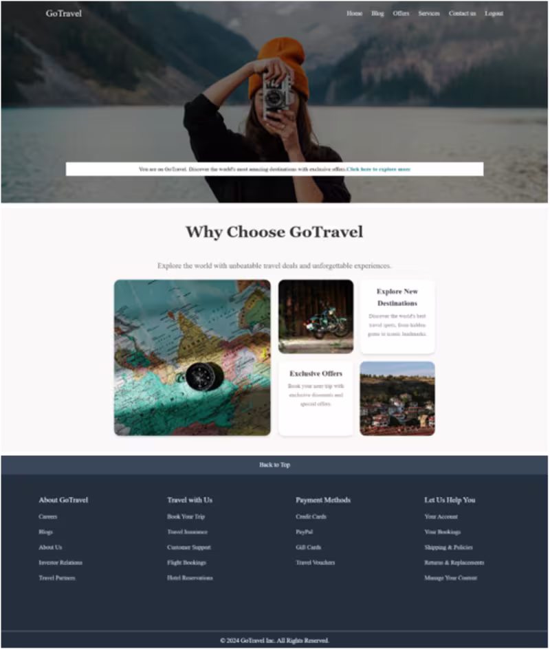 Cover image for Travel Agency Web App with