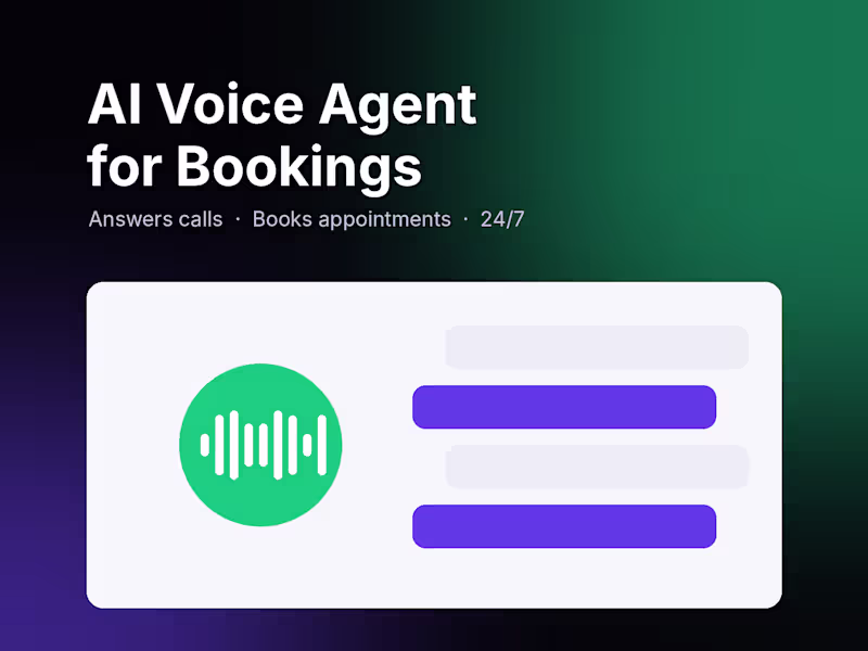 Cover image for AI Voice Receptionist That Answers Calls and Books Clients